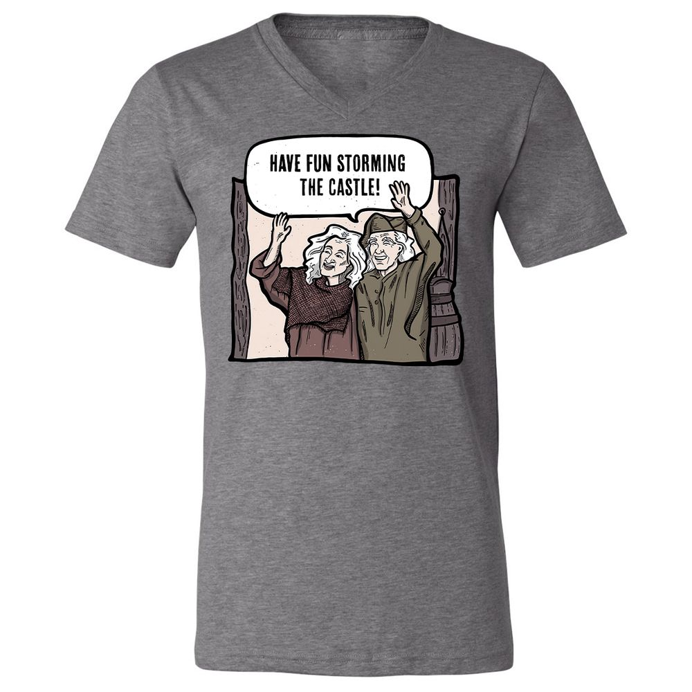 Unisex V-Neck T-Shirt - 9MGECZKQ - Deep Heather - 13