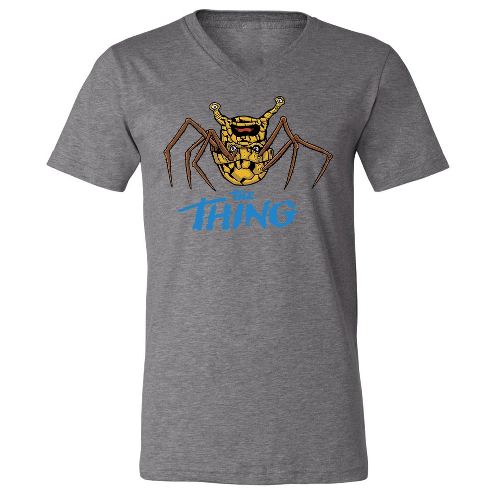 Unisex V-Neck T-Shirt - SXC7MQ79 - Deep Heather - 13