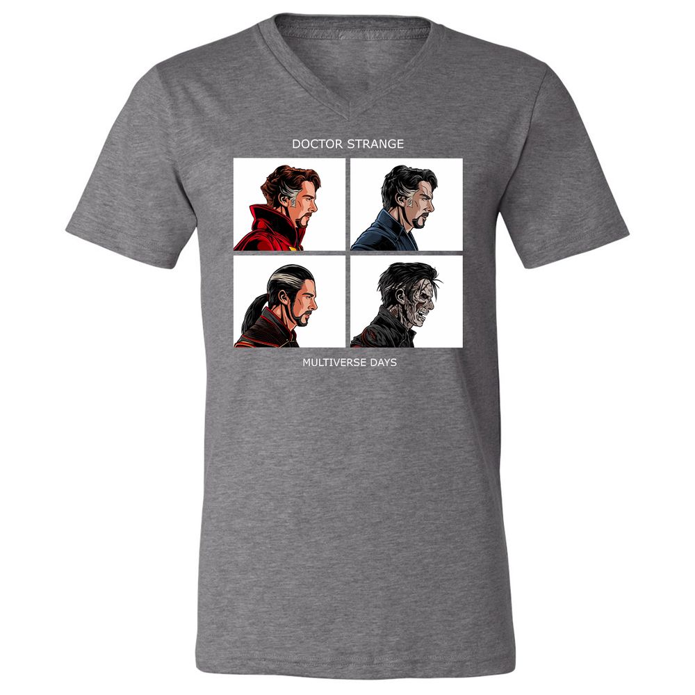 Unisex V-Neck T-Shirt - 87F8GCTJ - Deep Heather - 13