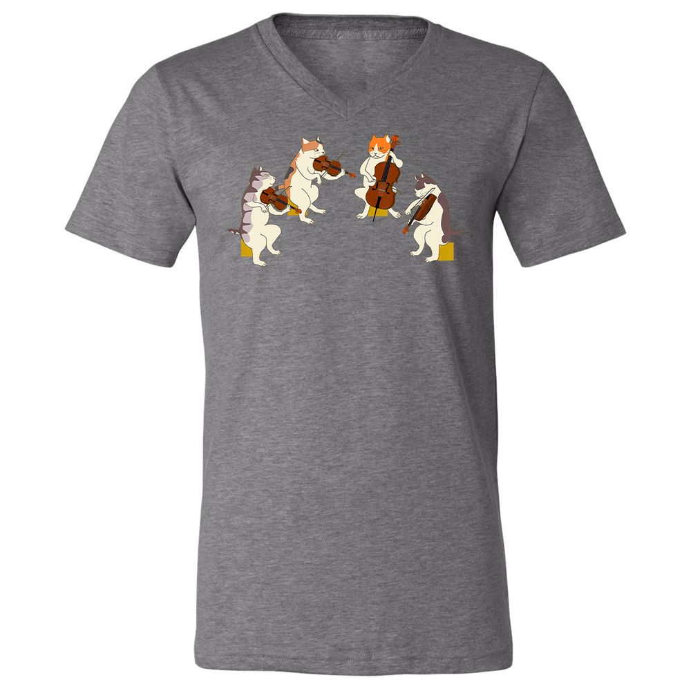 Unisex V-Neck T-Shirt - 9C3L1XJ8 - Deep Heather - 13