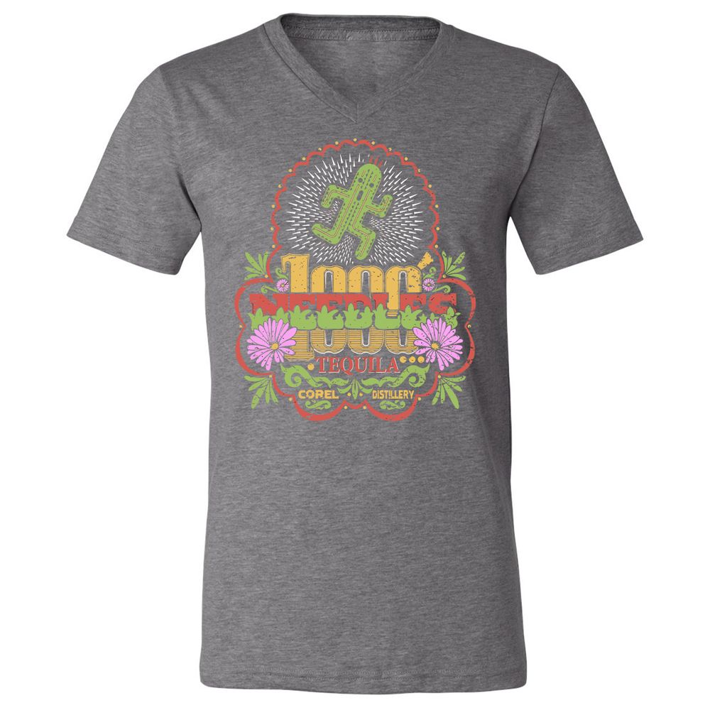 Unisex V-Neck T-Shirt - P3GC83UP - Deep Heather - 13