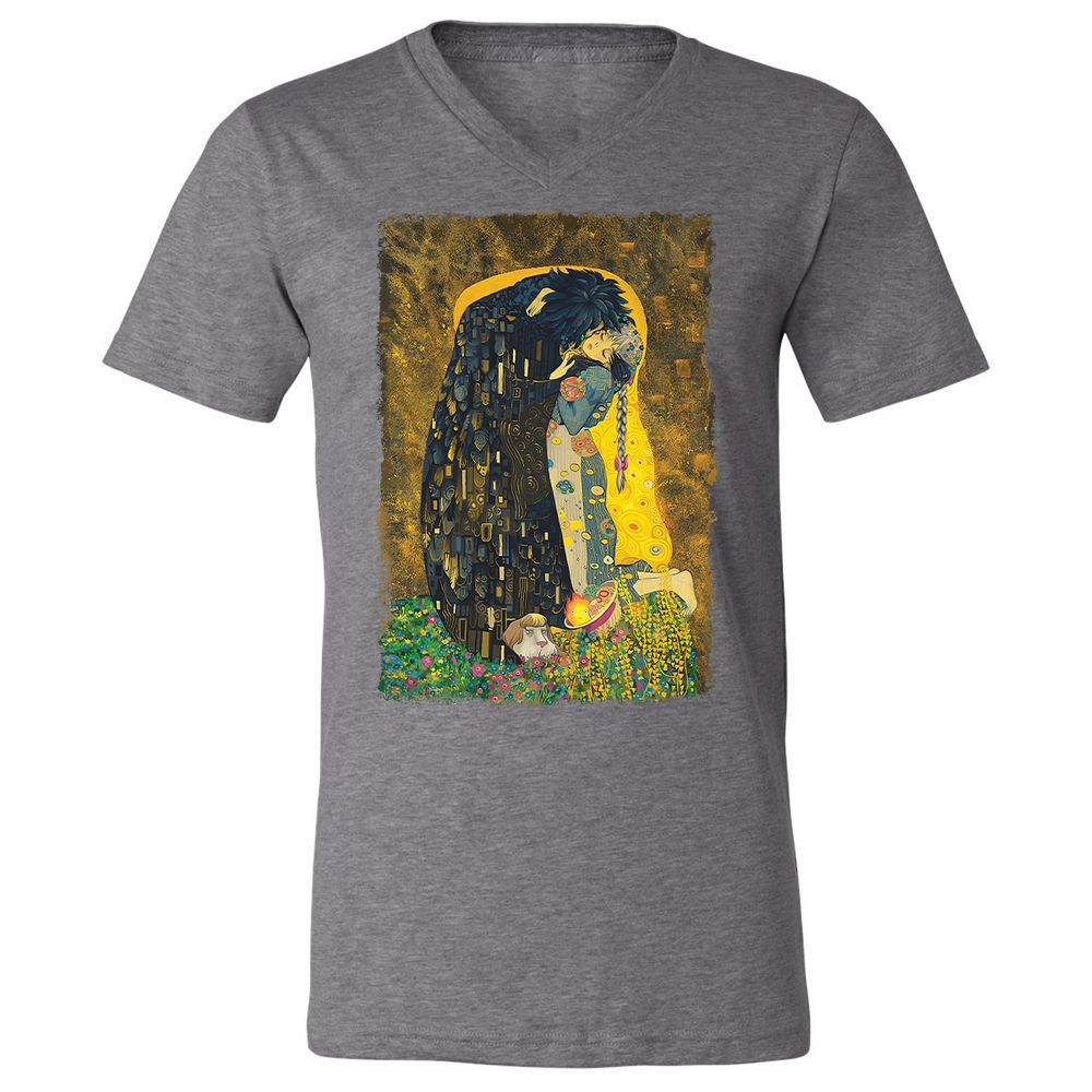 Unisex V-Neck T-Shirt - GDFURXM7 - Deep Heather - 13