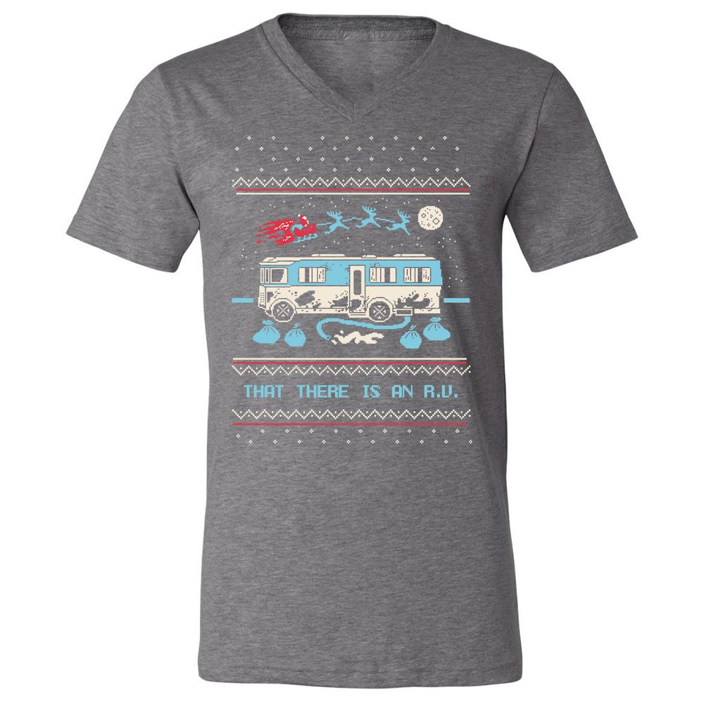 Unisex V-Neck T-Shirt - SPTGRENJ - Deep Heather - 13
