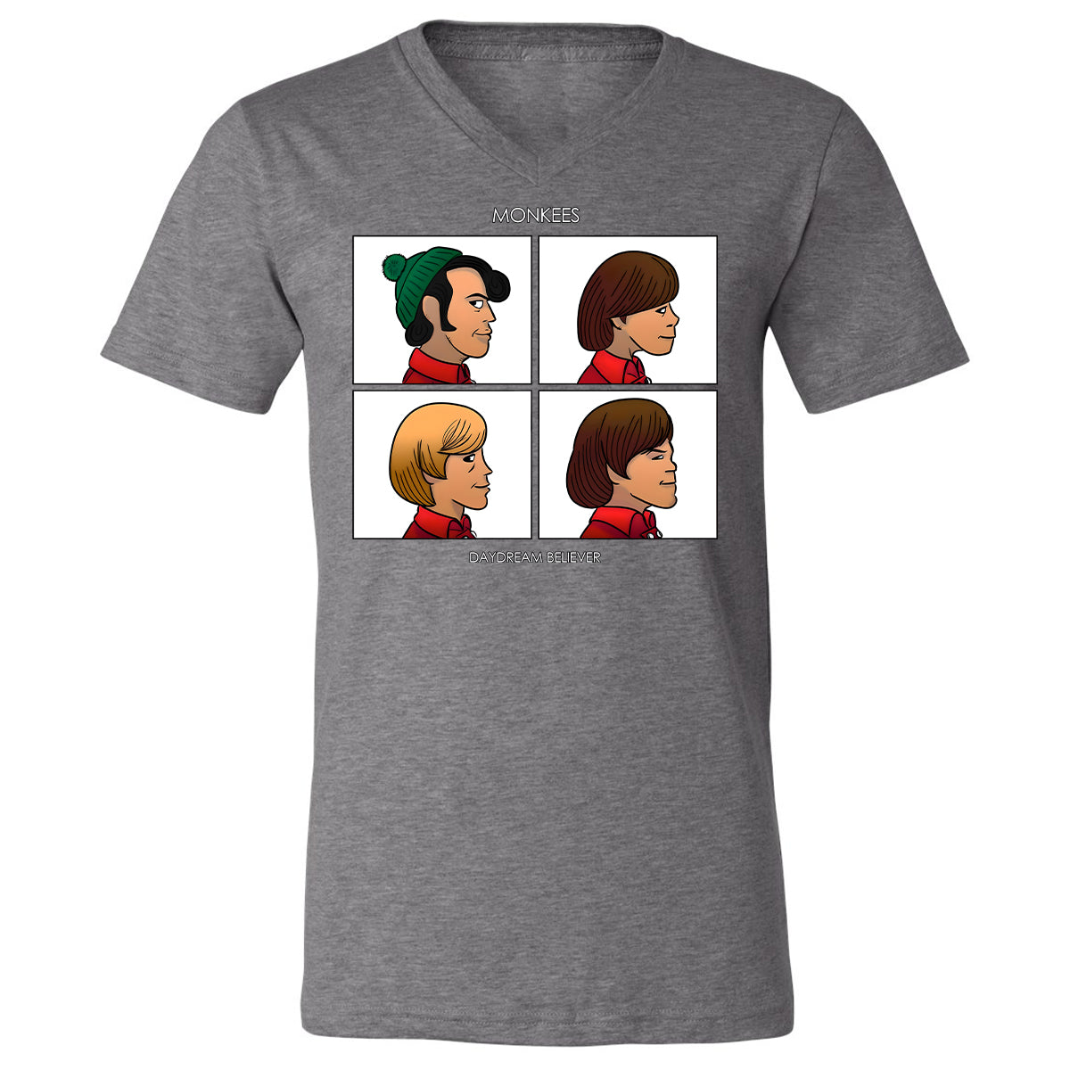 Unisex V-Neck T-Shirt - CM7UKVFY - Deep Heather - 13