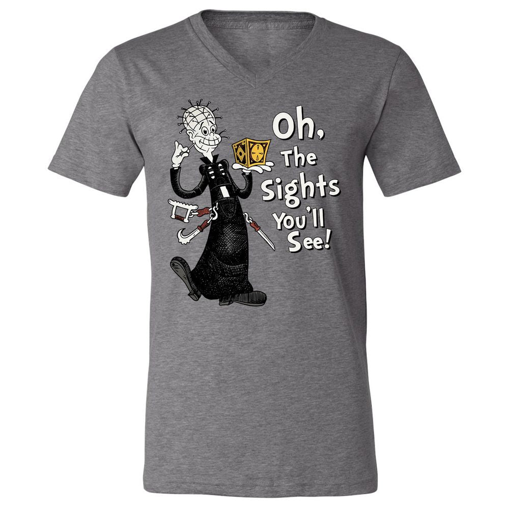 Unisex V-Neck T-Shirt - 8AATKQXT - Deep Heather - 13