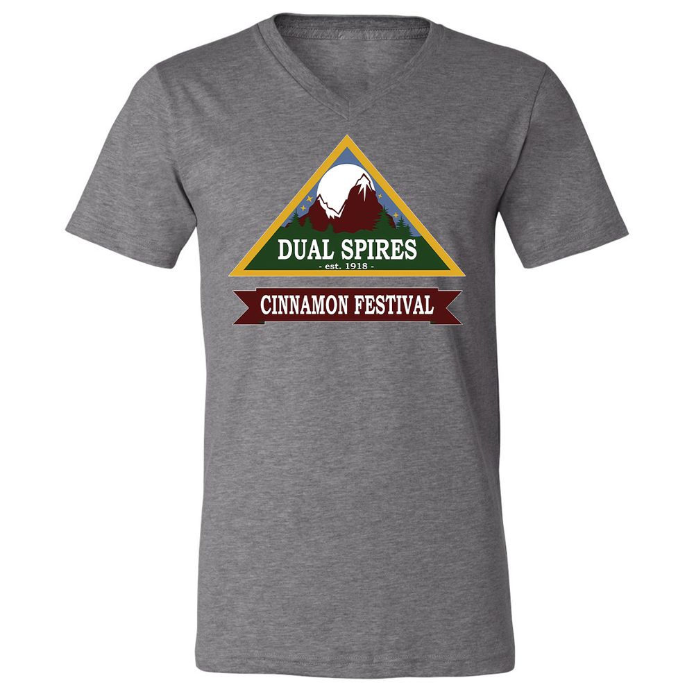 Unisex V-Neck T-Shirt - KAP7CHR7 - Deep Heather - 13