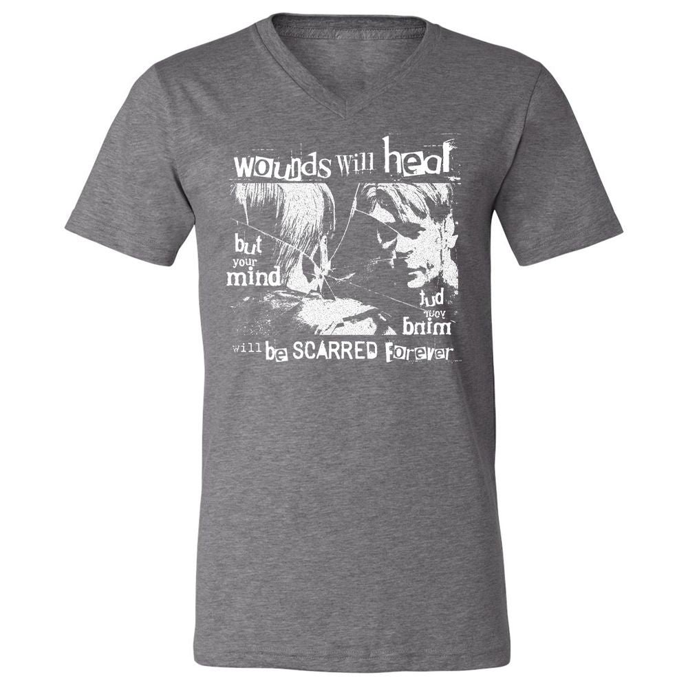 Unisex V-Neck T-Shirt - 2ERQLHBK - Deep Heather - 13