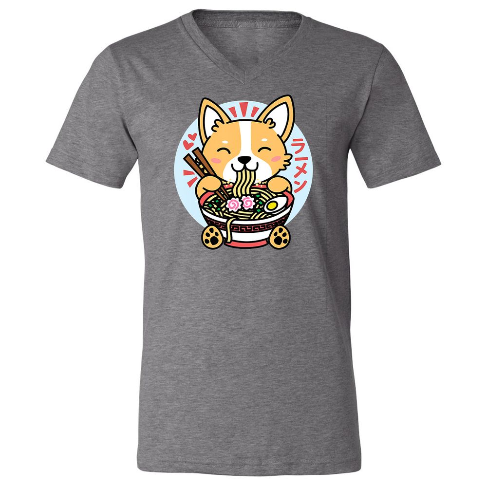 Unisex V-Neck T-Shirt - 6H2FKG3E - Deep Heather - 13