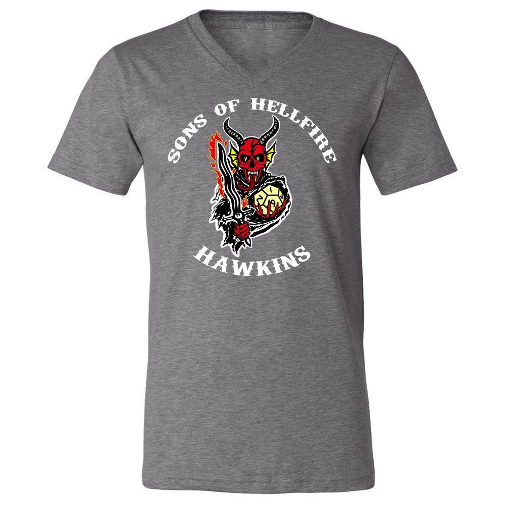 Unisex V-Neck T-Shirt - 4WN6QSTW - Deep Heather - 13