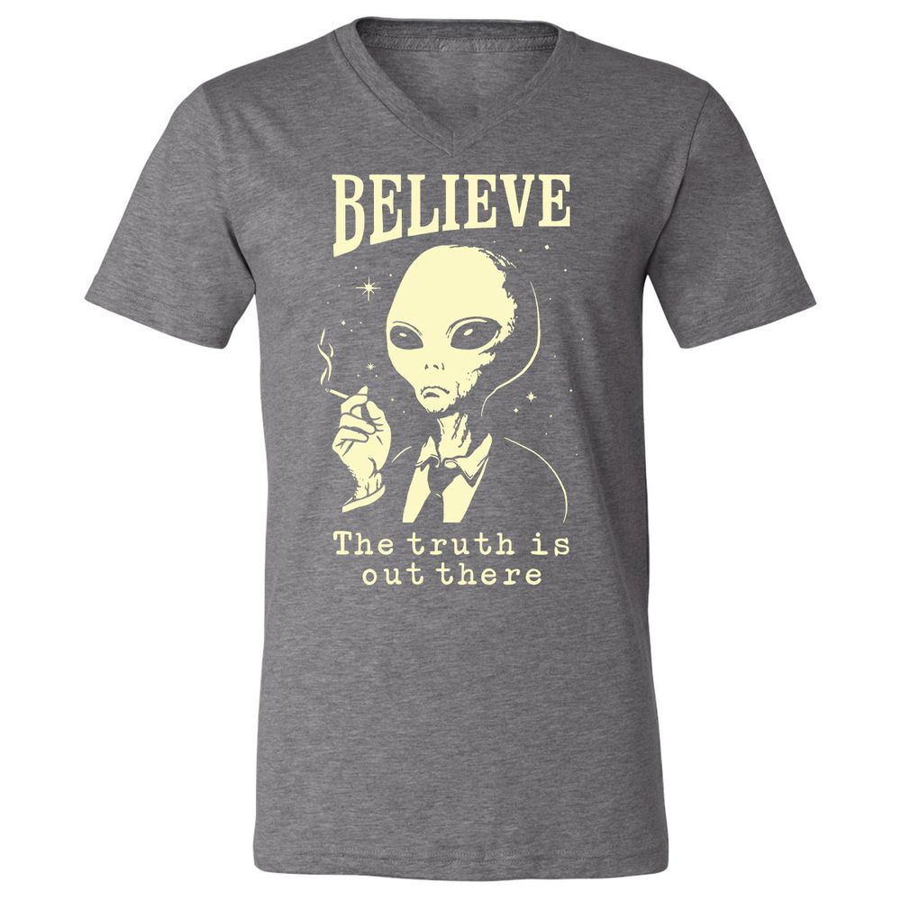 Unisex V-Neck T-Shirt - SNB6TE8J - Deep Heather - 13