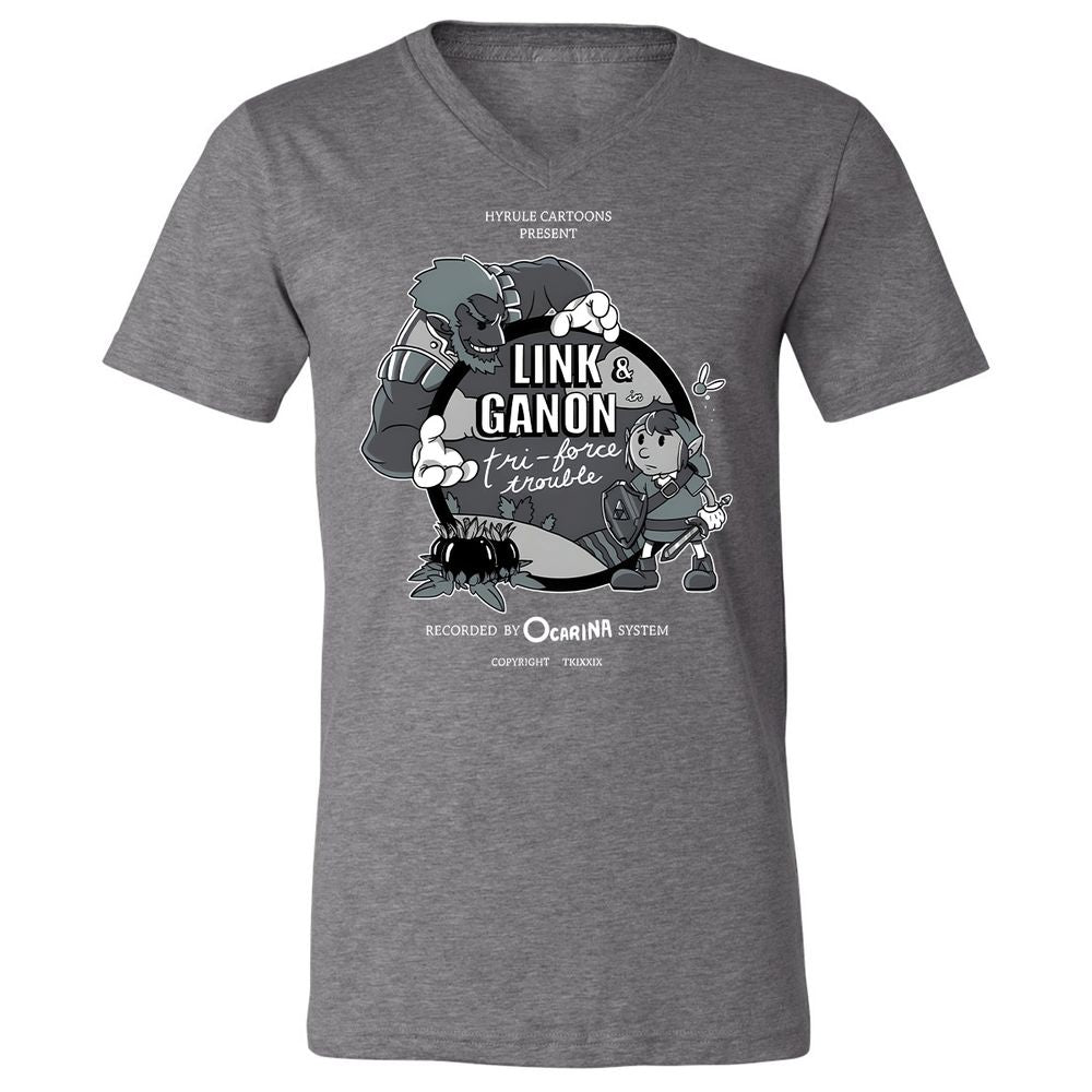 Unisex V-Neck T-Shirt - R5CWJQP9 - Deep Heather - 13