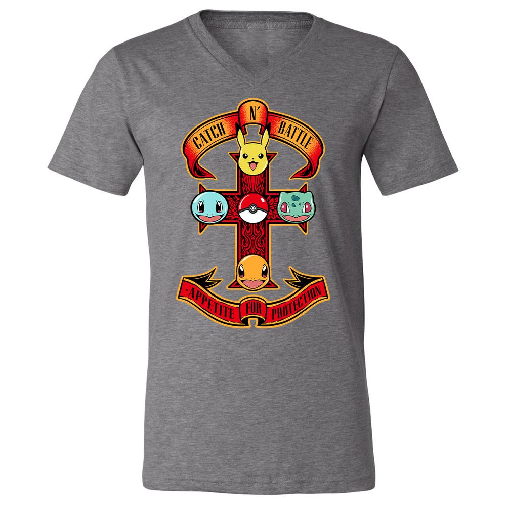 Unisex V-Neck T-Shirt - RQGW6E1V - Deep Heather - 13