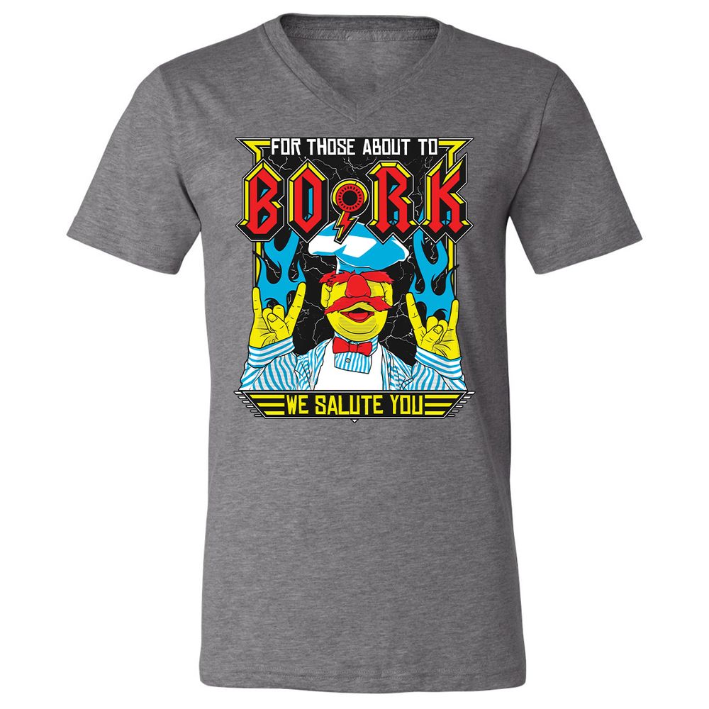 Unisex V-Neck T-Shirt - ZC5LX4QM - Deep Heather - 13