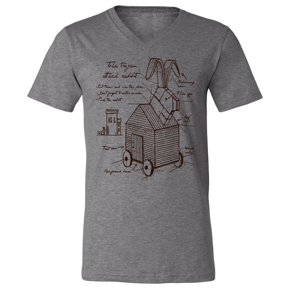 Unisex V-Neck T-Shirt - V1Q682QH - Deep Heather - 13