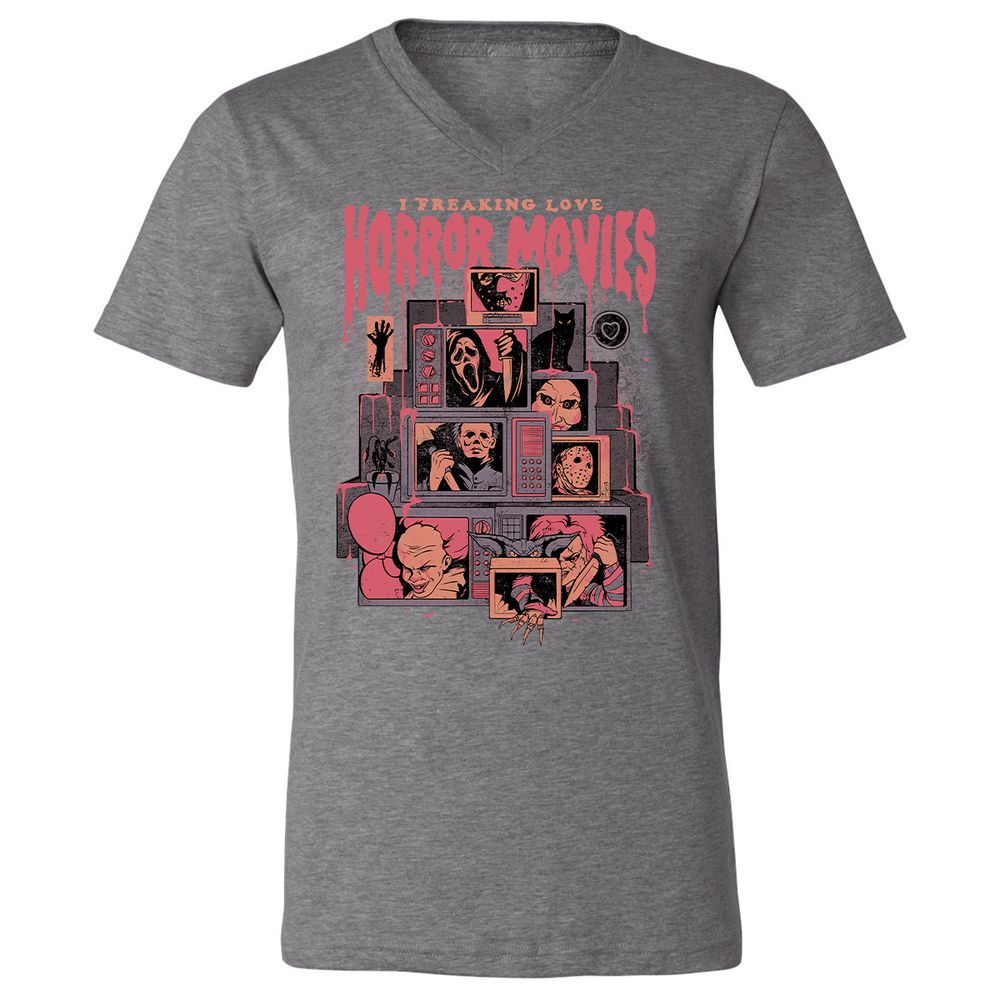 Unisex V-Neck T-Shirt - FFGGDW45 - Deep Heather - 13