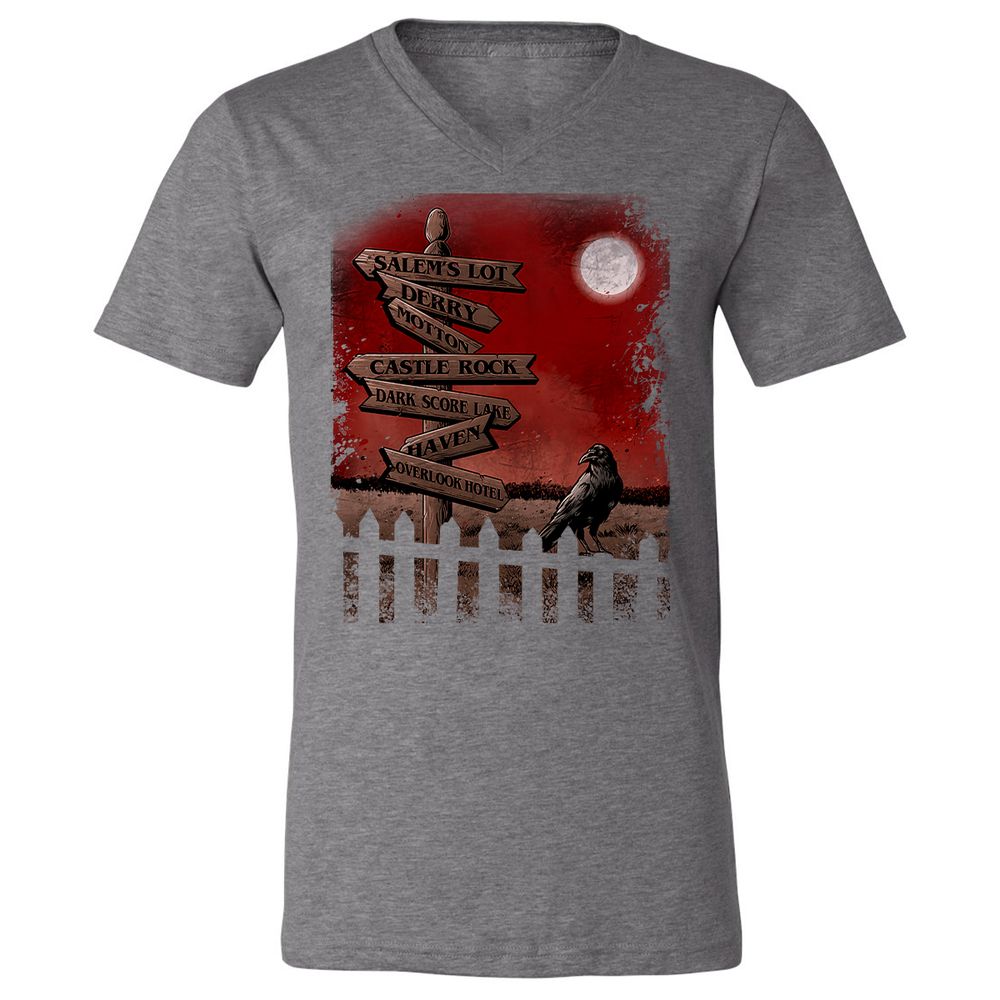 Unisex V-Neck T-Shirt - YWP7WBHF - Deep Heather - 13