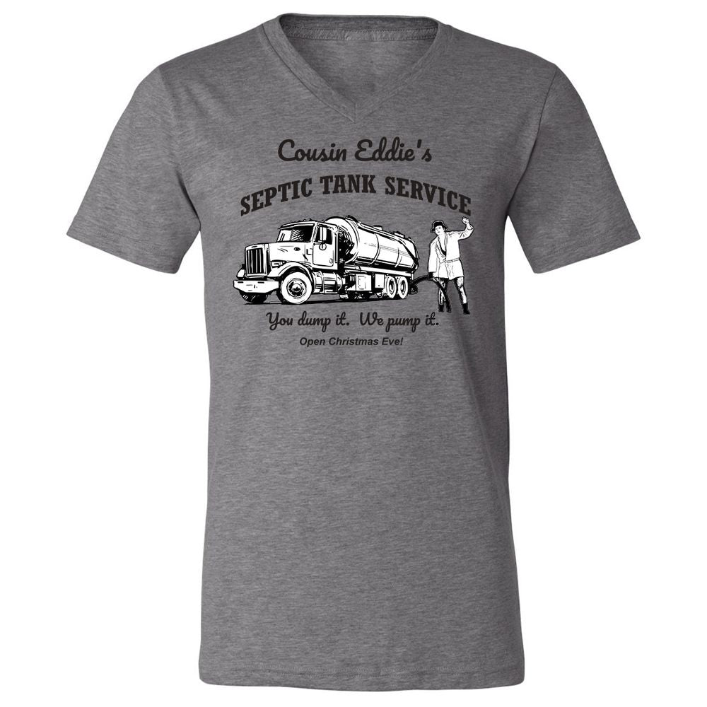 Unisex V-Neck T-Shirt - YZGLQSX7 - Deep Heather - 13
