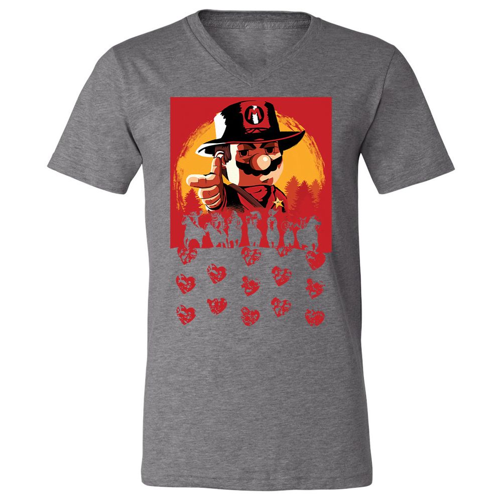 Unisex V-Neck T-Shirt - QTV11C72 - Deep Heather - 13