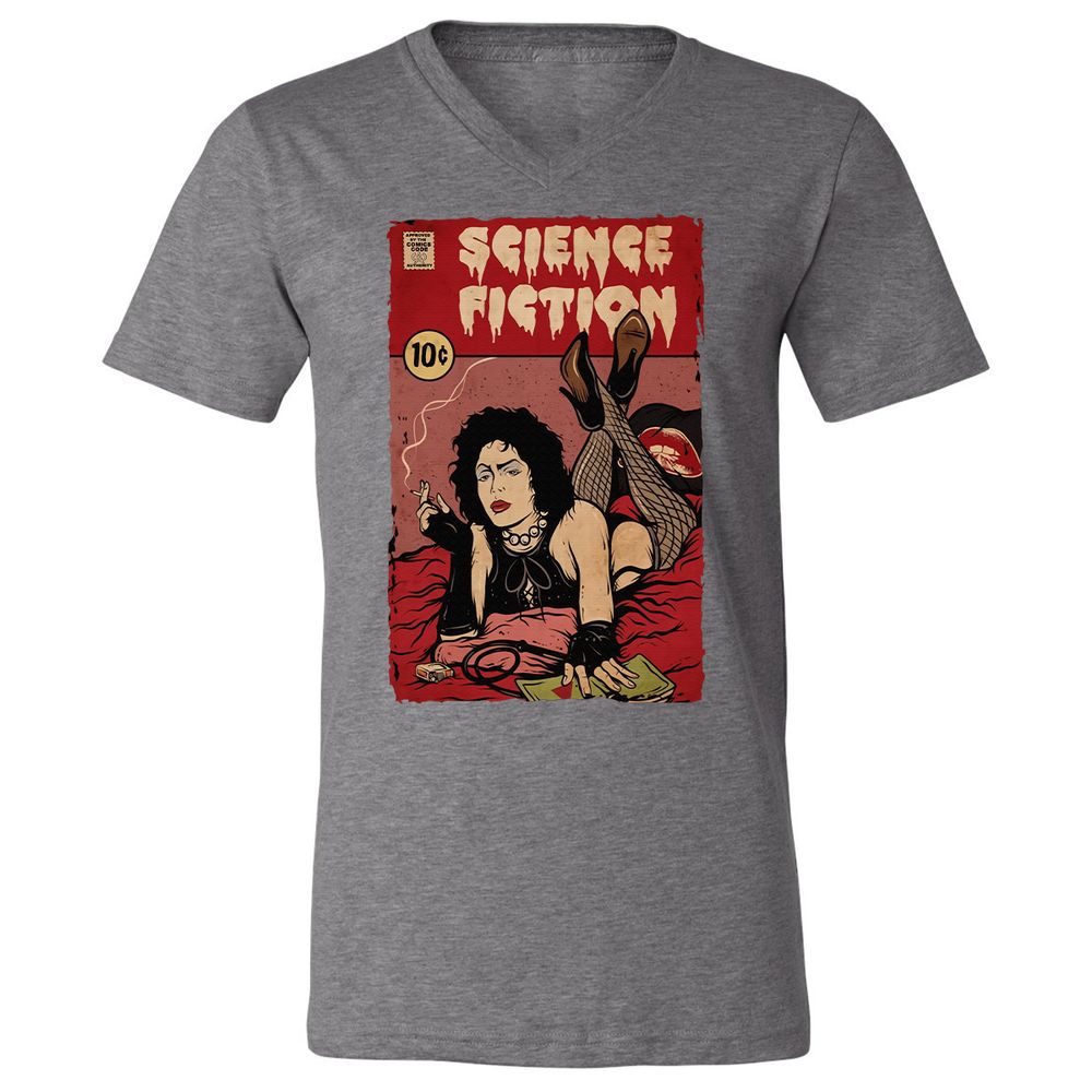 Unisex V-Neck T-Shirt - BDRC7EDK - Deep Heather - 13