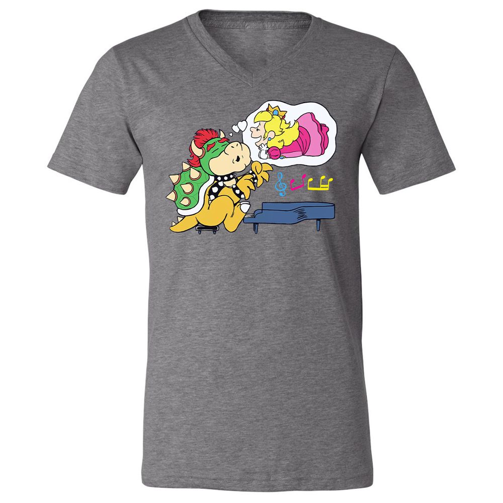 Unisex V-Neck T-Shirt - T8YECF72 - Deep Heather - 13