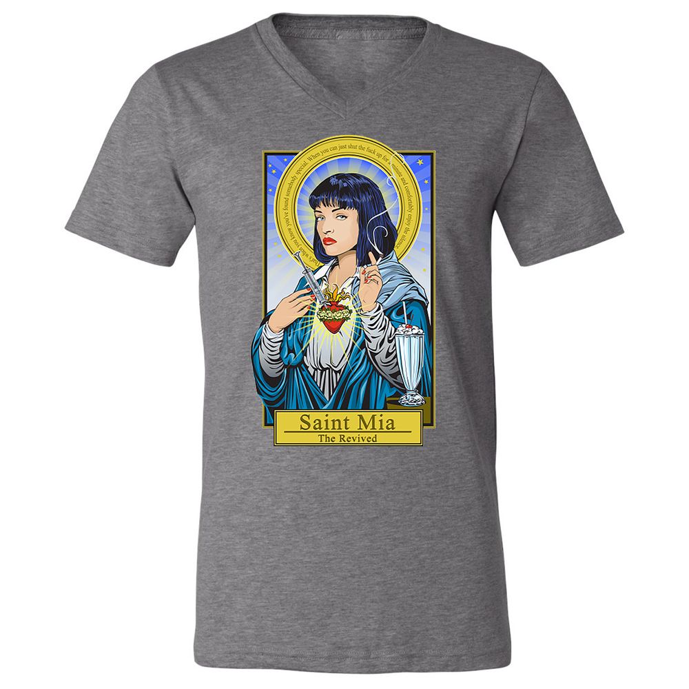 Unisex V-Neck T-Shirt - 1NZ6XVTB - Deep Heather - 13