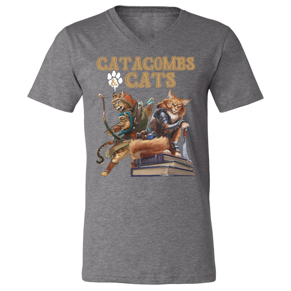 Unisex V-Neck T-Shirt - EU7U3G79 - Deep Heather - 13