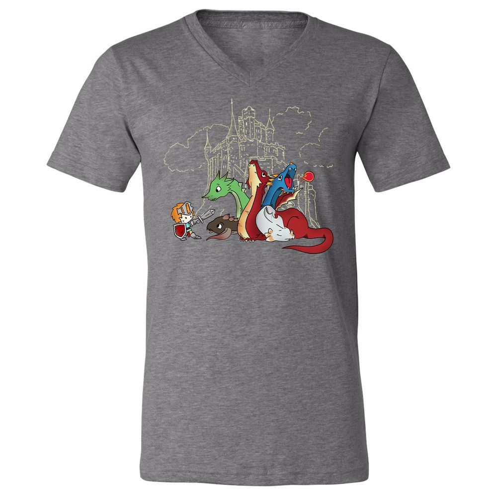 Unisex V-Neck T-Shirt - H3PPBASV - Deep Heather - 13