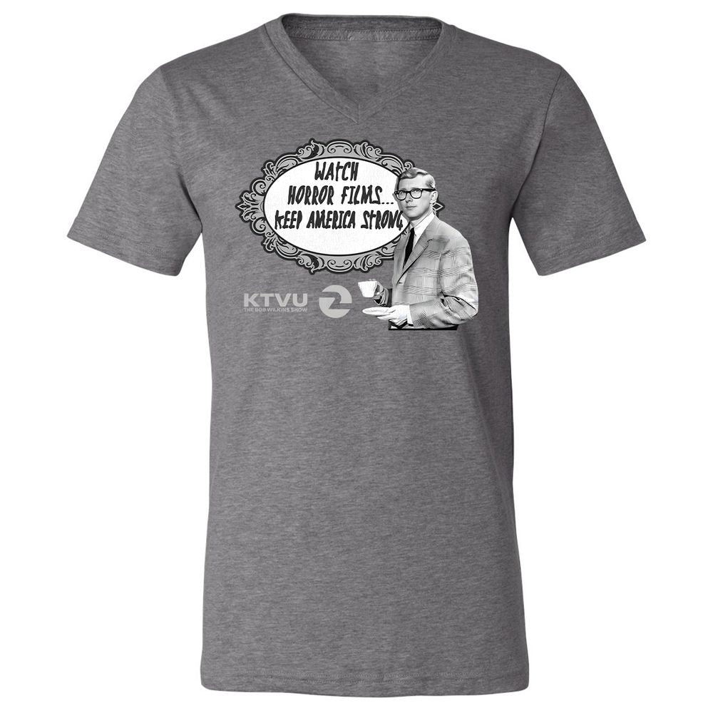 Unisex V-Neck T-Shirt - E4B4G1ST - Deep Heather - 13