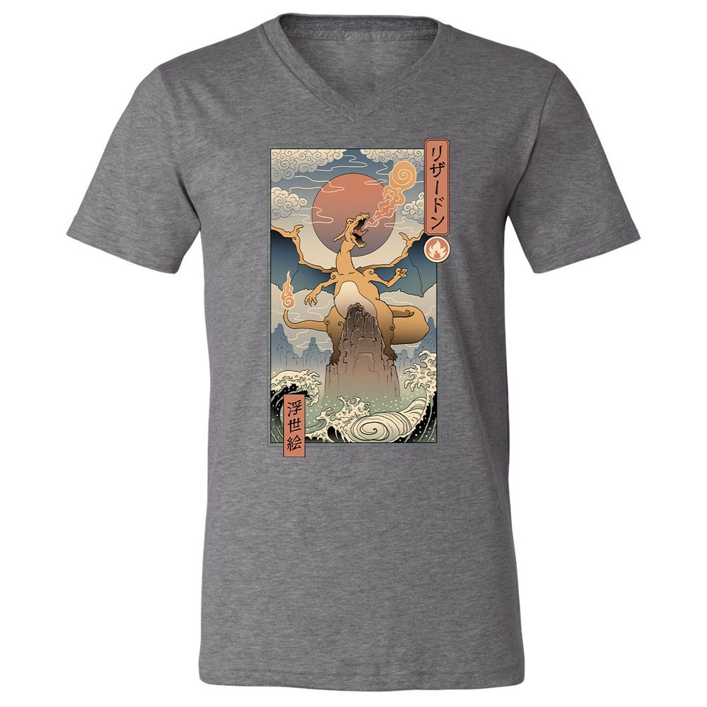 Unisex V-Neck T-Shirt - 2TA2N46J - Deep Heather - 13