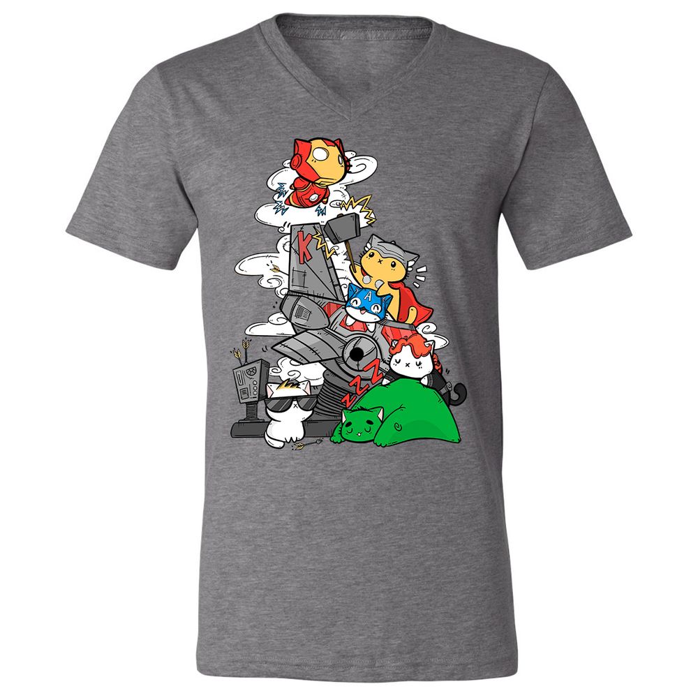 Unisex V-Neck T-Shirt - GMAU33EJ - Deep Heather - 13