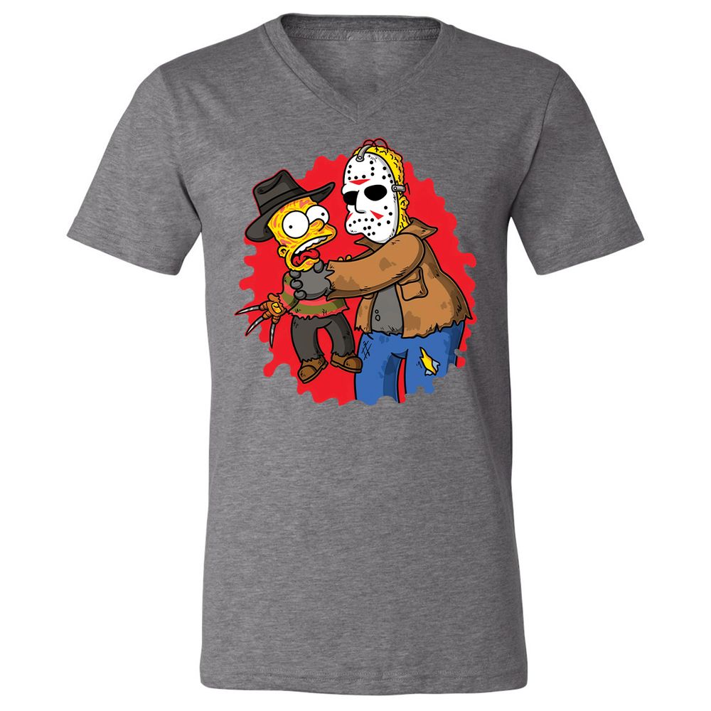 Unisex V-Neck T-Shirt - HCZ94N56 - Deep Heather - 13