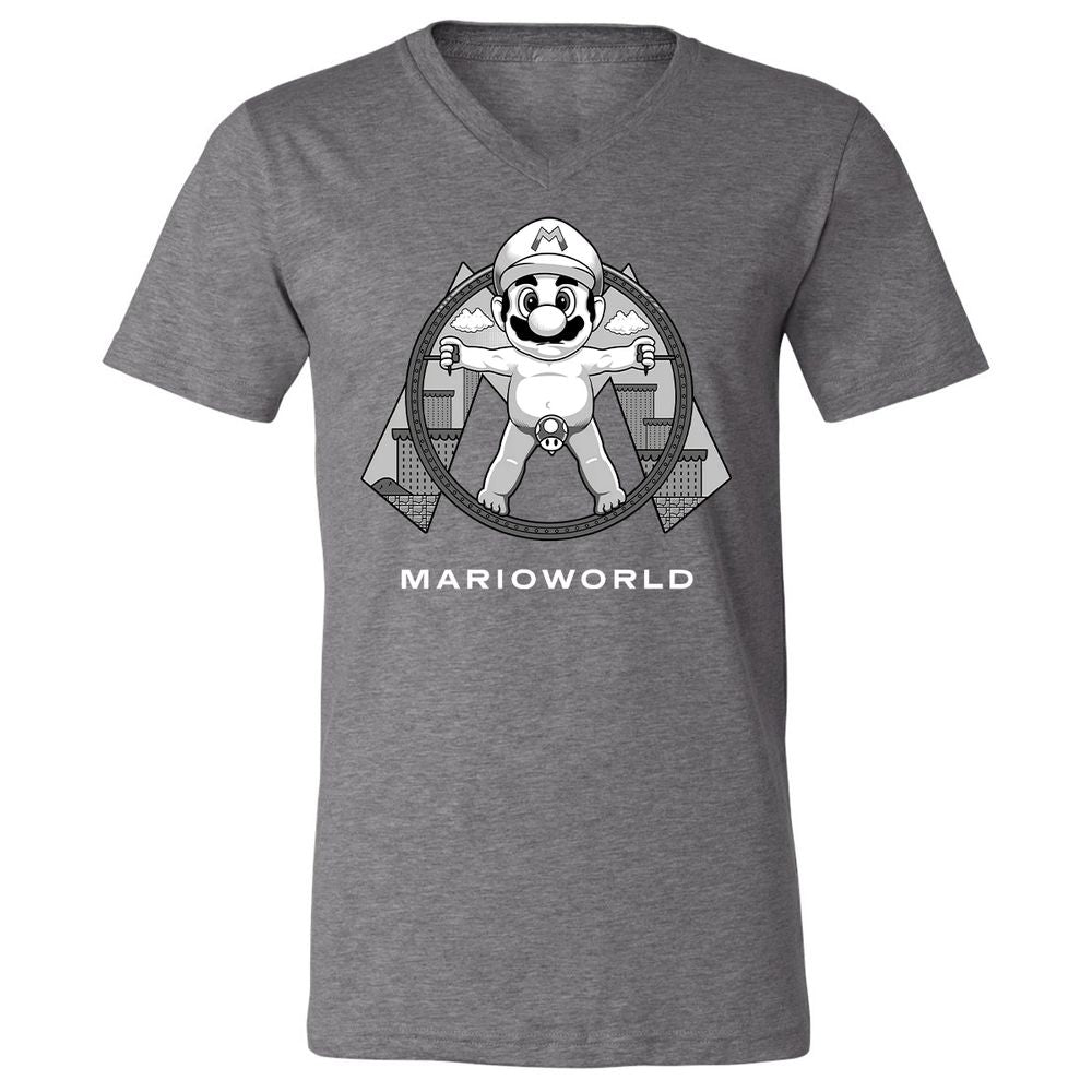 Unisex V-Neck T-Shirt - QM9CYN89 - Deep Heather - 13