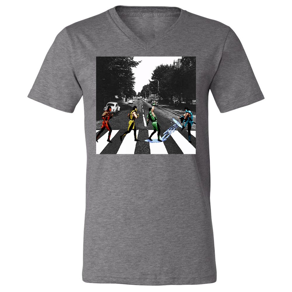 Unisex V-Neck T-Shirt - WGRSL124 - Deep Heather - 13