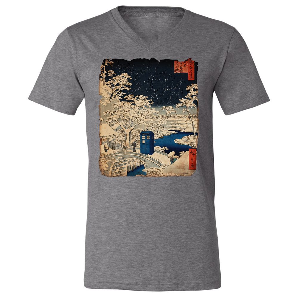 Unisex V-Neck T-Shirt - E3A7EQPL - Deep Heather - 13