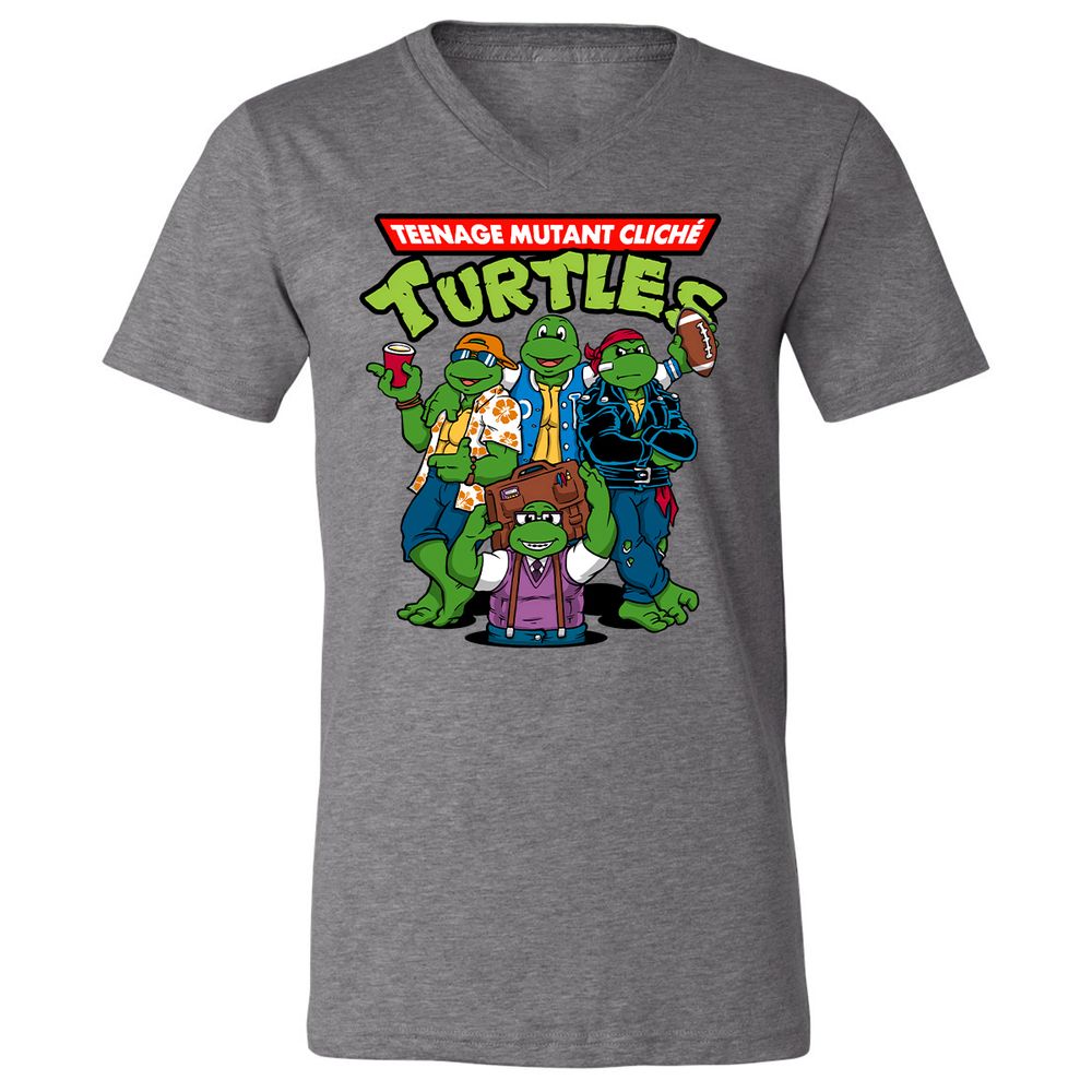 Unisex V-Neck T-Shirt - 3LPKZAGZ - Deep Heather - 13