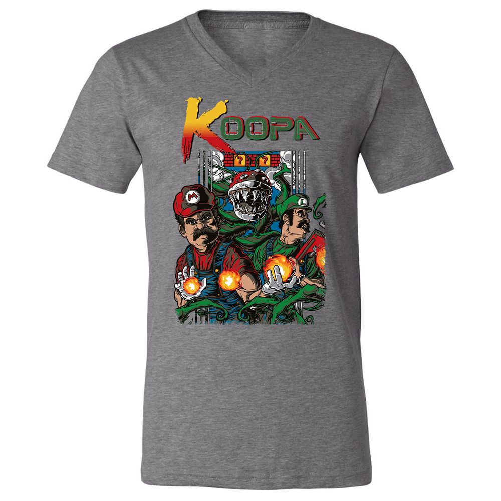 Unisex V-Neck T-Shirt - 6WBJA89B - Deep Heather - 13