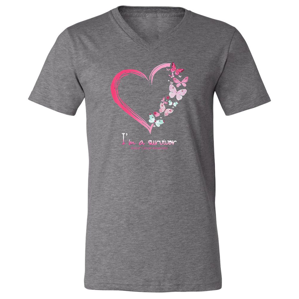 Unisex V-Neck T-Shirt - BWBBQZCD - Deep Heather - 13