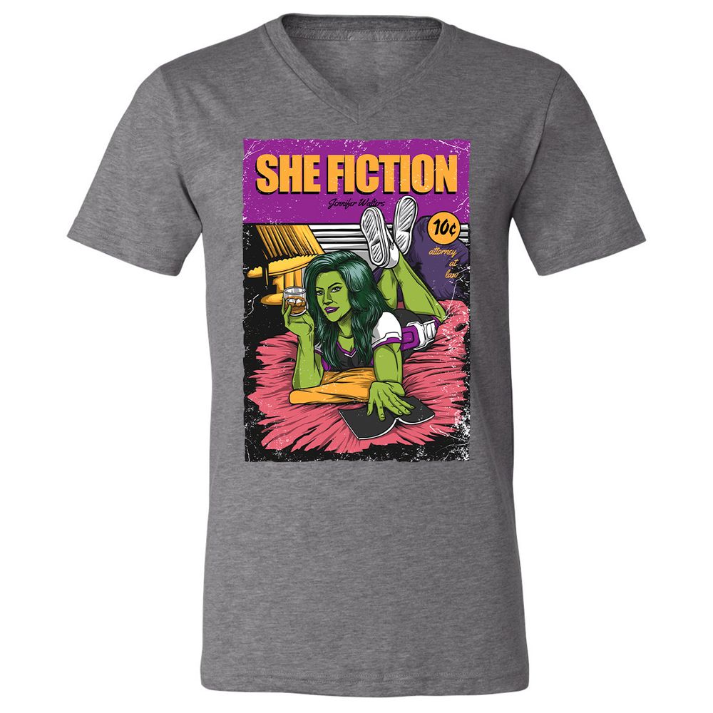 Unisex V-Neck T-Shirt - X1QNLK64 - Deep Heather - 13