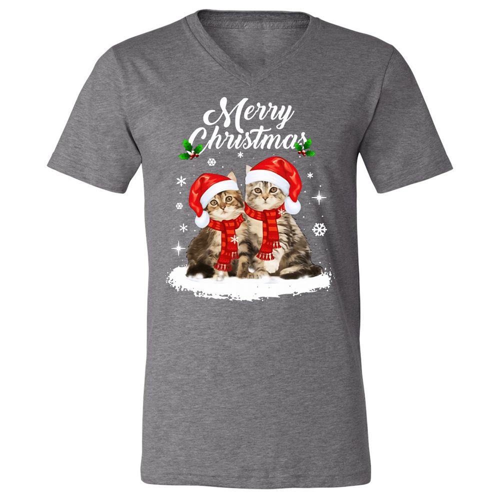 Unisex V-Neck T-Shirt - 7KWZGAJS - Deep Heather - 13