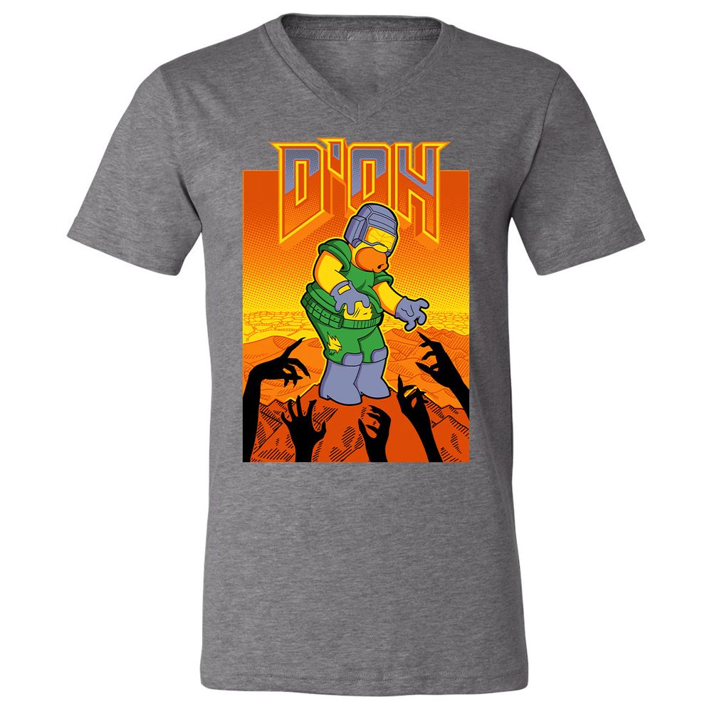 Unisex V-Neck T-Shirt - RQKPZATB - Deep Heather - 13
