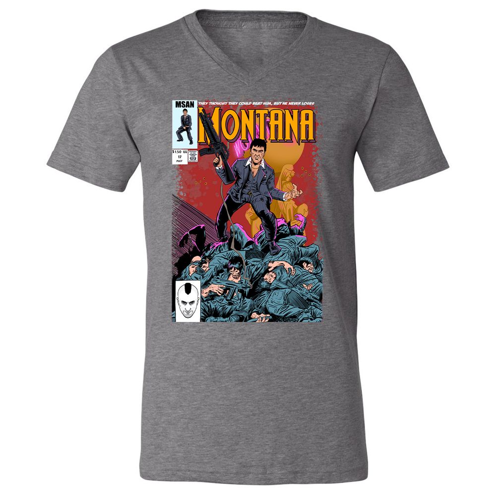 Unisex V-Neck T-Shirt - KUSH6U3S - Deep Heather - 13