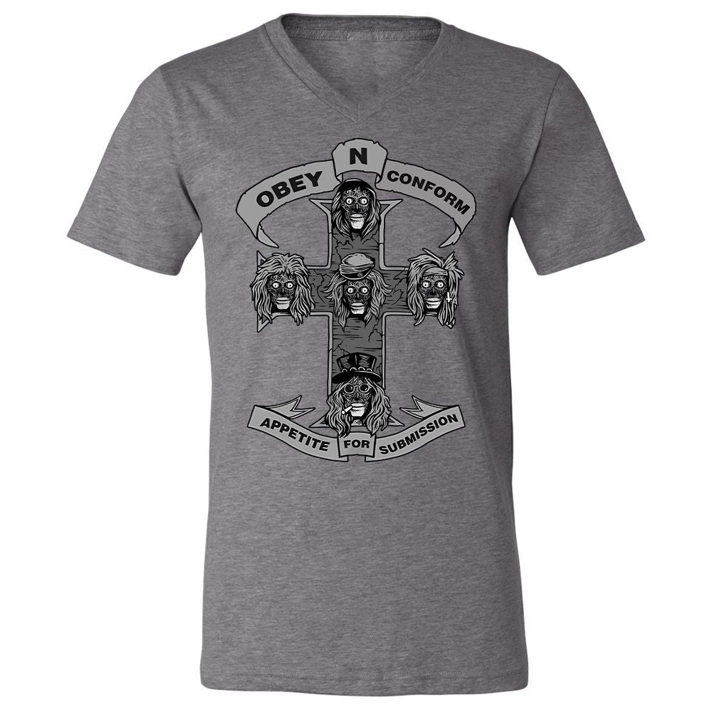 Unisex V-Neck T-Shirt - 83P2CZXJ - Deep Heather - 13
