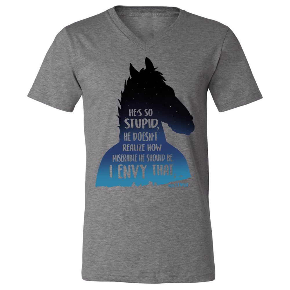 Unisex V-Neck T-Shirt - B4GKALSB - Deep Heather - 13