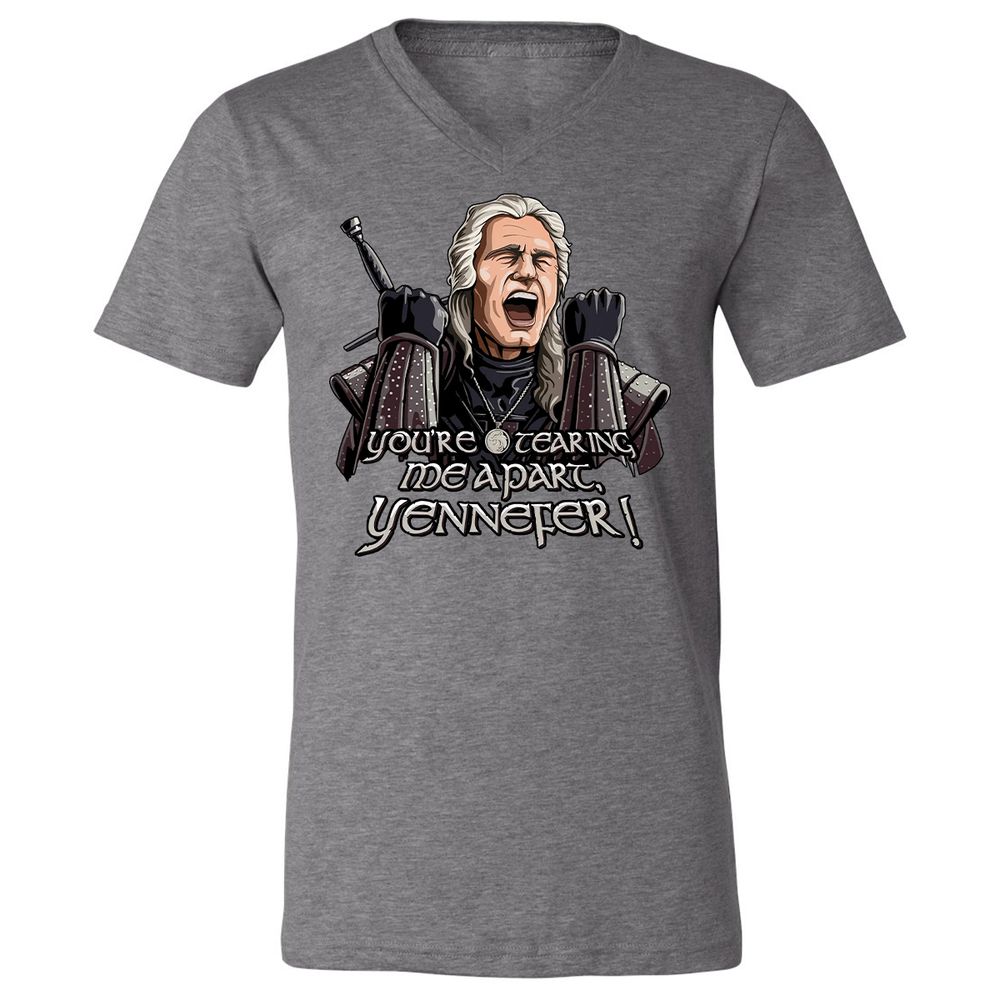 Unisex V-Neck T-Shirt - S56W49CW - Deep Heather - 13