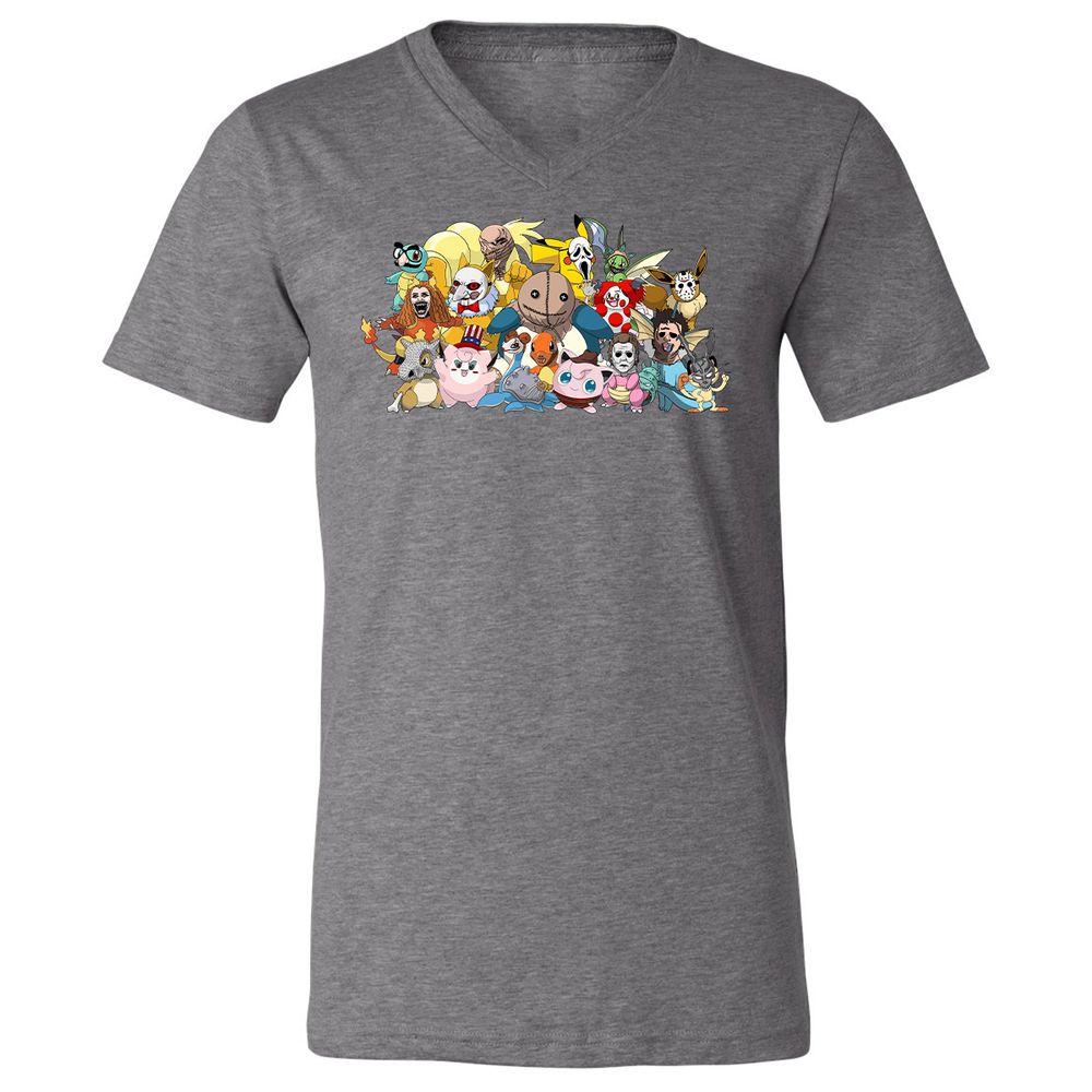 Unisex V-Neck T-Shirt - HCRBQVZ7 - Deep Heather - 13