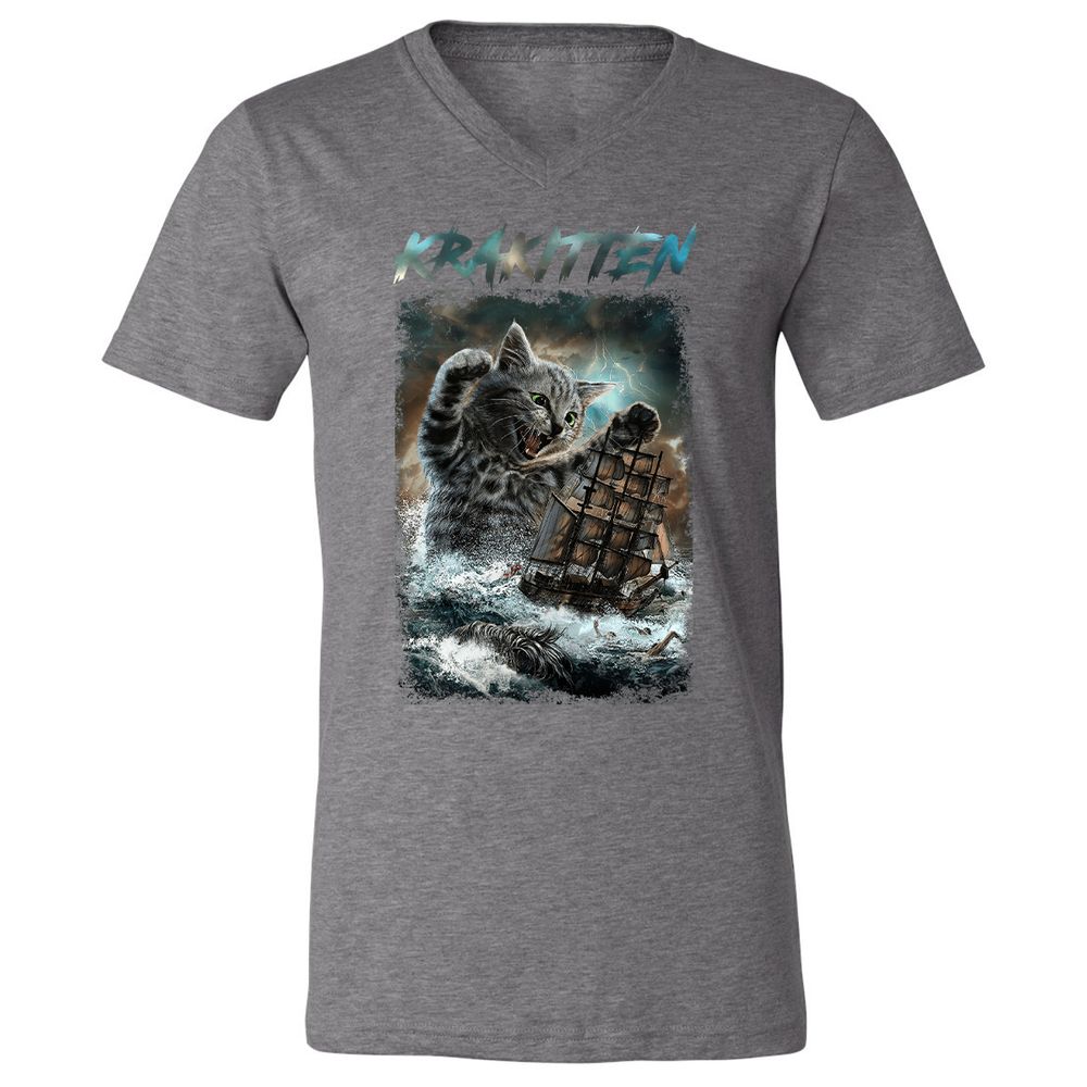 Unisex V-Neck T-Shirt - 2KDVBMXV - Deep Heather - 13