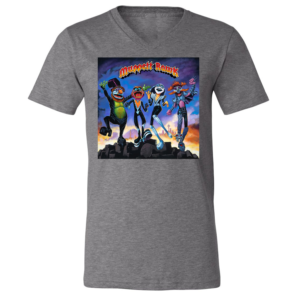 Unisex V-Neck T-Shirt - 69Q75Z5B - Deep Heather - 13