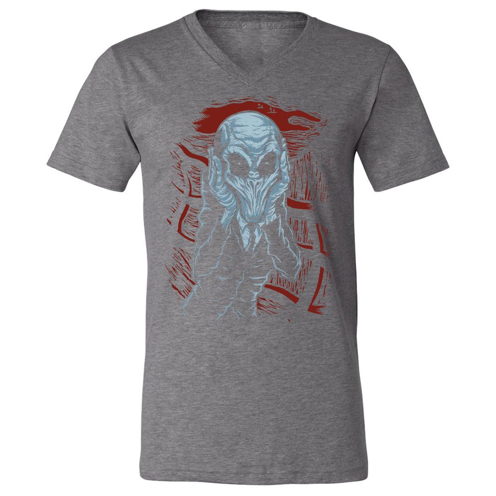 Unisex V-Neck T-Shirt - H54W6YJ9 - Deep Heather - 13