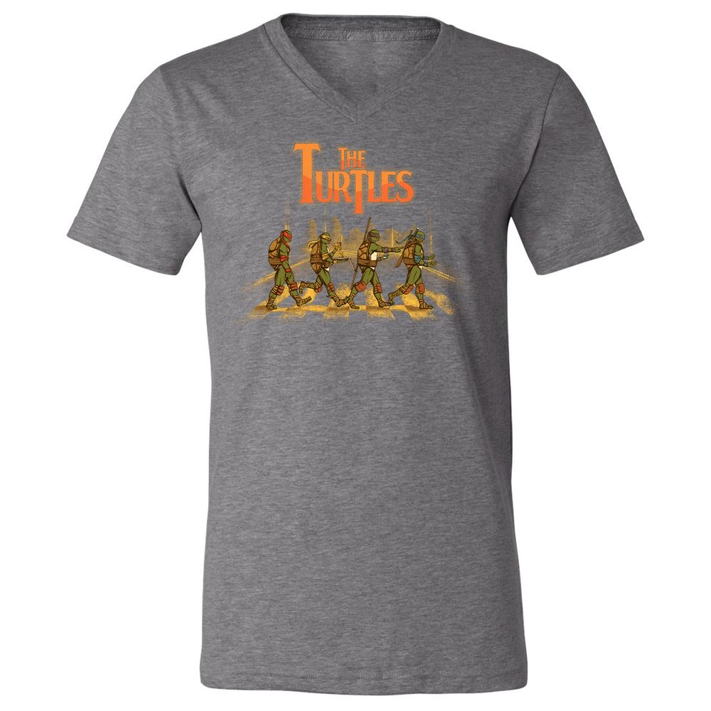 Unisex V-Neck T-Shirt - 4Q5FF1MT - Deep Heather - 13