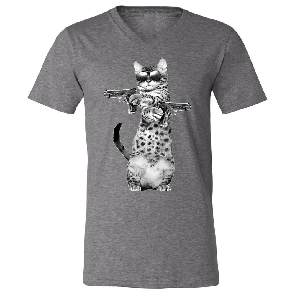 Unisex V-Neck T-Shirt - Q25L79X5 - Deep Heather - 13